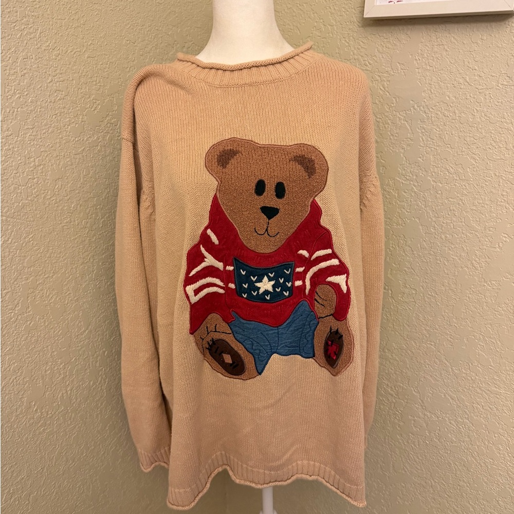 RLX Ralph Lauren Tan Sweater with Bear Design